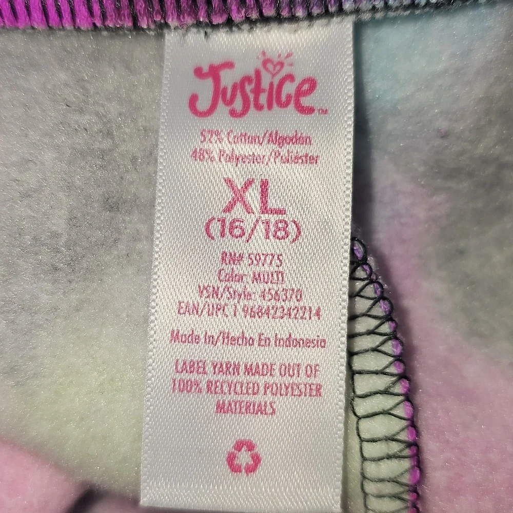 Justice Girls XL 16/18 Fleece Wide Leg Pants Multicolor New